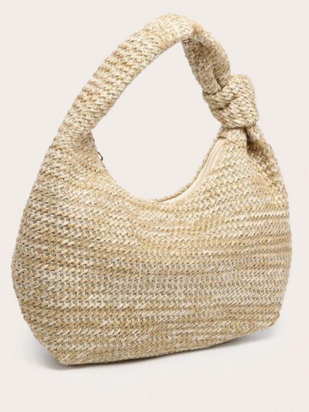 Woven Knot-Handle Bag In Natural